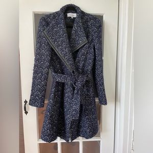 Calvin Klein Wool Coat faux leather Blair Waldorf gossip girl